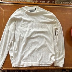 Greg Norman white Cotton/poly blend long sleeve crew neck shirt